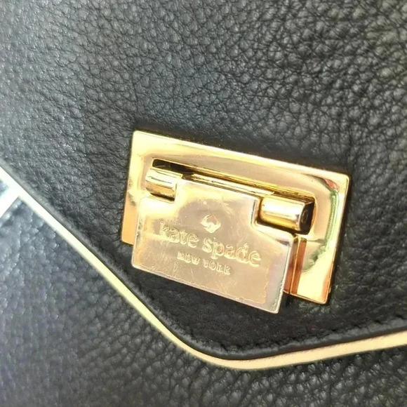 Kate Spade Wesley Place Laurel Satchel Black and Ivory - Picture 13 of 15